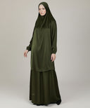 Green Satin 2-Piece Prayer Set (Jilbab)