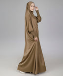 Camel Brown Satin Prayer Dress (Jilbab)