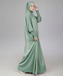 Teal Green Satin Prayer Dress (Jilbab)