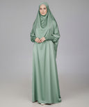 Teal Green Satin Prayer Dress (Jilbab)