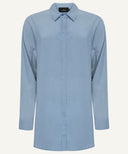 Soft Blue Long Sleeve Shirt Blouse