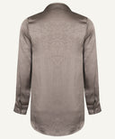 Dark Mink Satin Long Sleeve Shirt Blouse