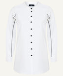Coconut White Contrast Piping Button Down Matching Set