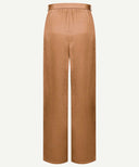 Dark Tan Satin Wide Legged Pants