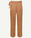 Dark Tan Satin Wide Legged Pants