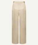 Wheat Gold Satin Wide Legged Pants