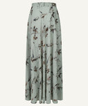 Zephyr Blue Printed Flared Skirt
