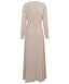 Almond Chiffon Classic A-Line Long Sleeves Modest Maxi Abaya Dress