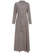 Almond Sweetheart Button Down Long Sleeves Modest Maxi Abaya Dress