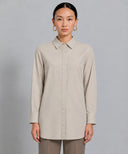 Almond Long Sleeve Shirt Blouse