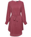 Berry Pink Buttoned Cuff Long Sleeves Modest Tunic