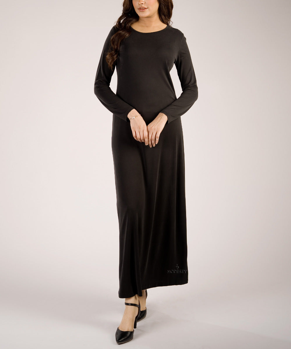 Black Long Sleeve Maxi Slip Dress iLoveModesty Black Long Sleeve Maxi Slip Dress iLoveModesty