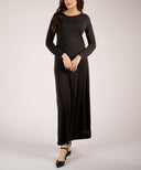 Black Slip Long Sleeves Modest Maxi Dress