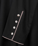 Black Contrast Piping Cuff Matching Set