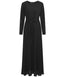 Black Chiffon Classic A-Line Long Sleeves Maxi Abaya Dress