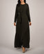 Black Chiffon Classic A-Line Long Sleeves Modest Maxi Abaya Dress