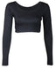 Black Cropped Body Shirt / Black Tee