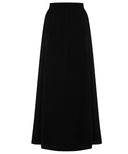 Black Pleated Chiffon Maxi Skirt