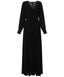 Black Wrap Long Sleeves Modest Maxi Dress
