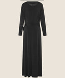Black A-Line Long Sleeve Jersey Dress