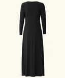 Black Long Sleeve Maxi Slip Dress