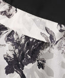 Black Fil Coupe Floral Panel Kimono