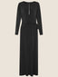 Black A-Line Long Sleeve Jersey Dress