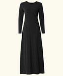 Black Long Sleeve Maxi Slip Dress