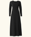 Black Long Sleeve Maxi Slip Dress