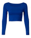 Royal Blue Cropped Long Sleeve Body Shirt