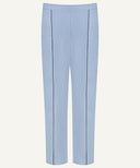 Blue Grey Contrast Piping Button Down Matching Set