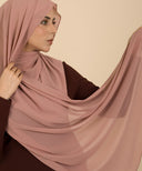 Blush nude chiffon hijab scarf