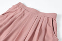 Blush Nude Pleated  Maxi Chiffon Skirt