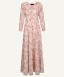 Blush Pink Floral Flared Maxi Dress