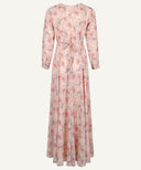 Blush Pink Floral Flared Maxi Dress