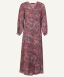 boxes Print Wrap Long Sleeve Maxi Dress