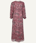 boxes Print Wrap Long Sleeve Maxi Dress