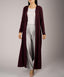 Burgundy A-Line Long Sleeves Modest Jersey Cardigan