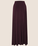 Burgundy A-Line Jersey Maxi Skirt