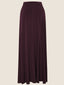 Burgundy A-Line Jersey Maxi Skirt