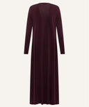 Burgundy A-Line Long Sleeves Jersey Cardigan