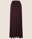 Burgundy A-Line Jersey Maxi Skirt