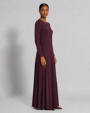 Burgundy Long Sleeve Maxi Slip Dress