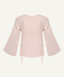 Champagne pink Bell Sleeve Basic Blouse