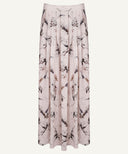 Mauve Chalk Printed Pleated Maxi Skirt