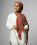 Charred Clay Textured Luxe Hijab Scarf