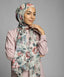 Classic Floral Printed Crinkle Chiffon Hijab Scarf on model