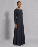 Coal Grey Long Sleeve Maxi Slip Dress