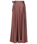 Copper Brown Flared Maxi Skirt