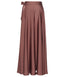 Copper Brown Modest Flared Maxi Skirt